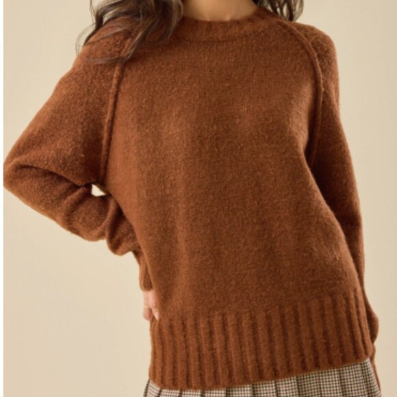 Altar'd State Chestnut Laurel Raglan Sweater NEW - Picture 2 of 9